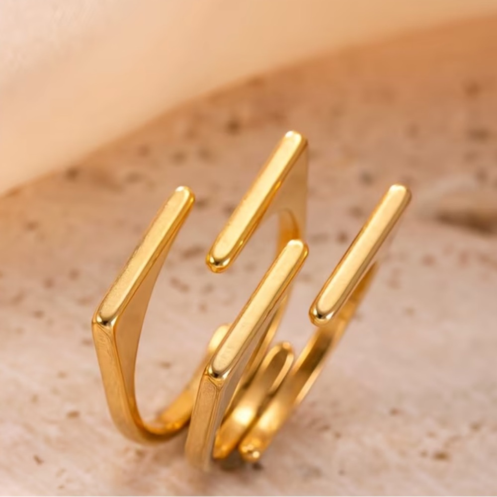 Stainless steel Gold Geometric Ring